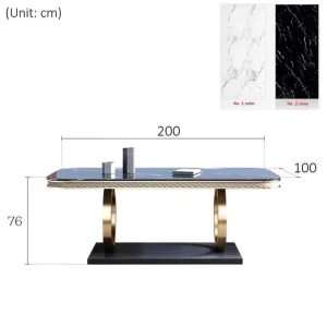 Italian Stainless Steel Wedding Dinning Tables Sets Luxury 6 chairs Modern Marble Dining Table Set