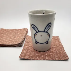 Japanese Cloth Coasters in Asanoha Rose
