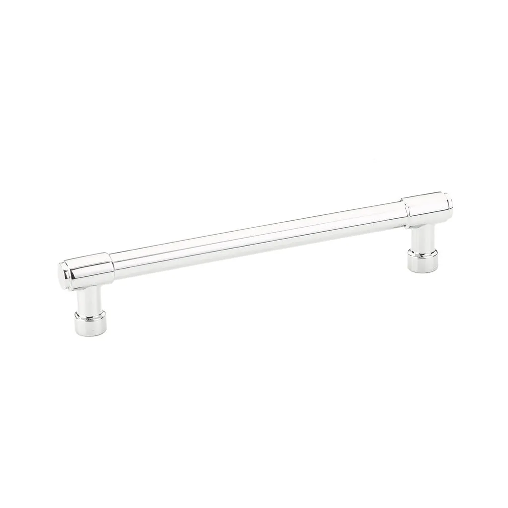 Jasper Cabinet Pull Handle - Cabinet Mount - 6" Brass/Polished Chrome