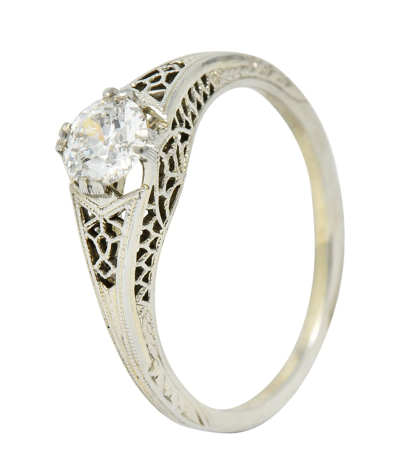 Jones & Woodland Co. 0.44 CTW Diamond 18 Karat White Gold Engagement Ring