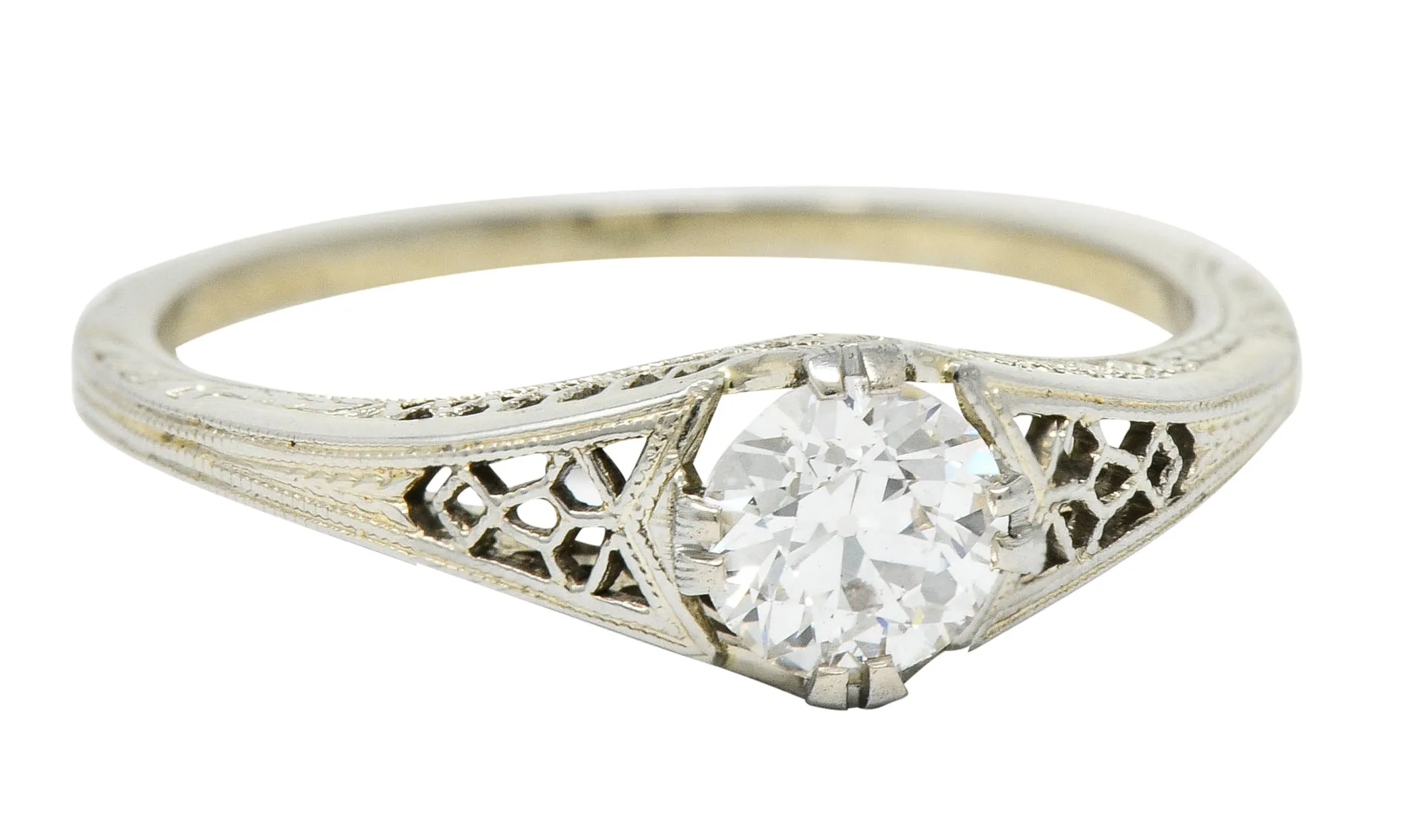 Jones & Woodland Co. 0.44 CTW Diamond 18 Karat White Gold Engagement Ring