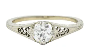 Jones & Woodland Co. 0.44 CTW Diamond 18 Karat White Gold Engagement Ring