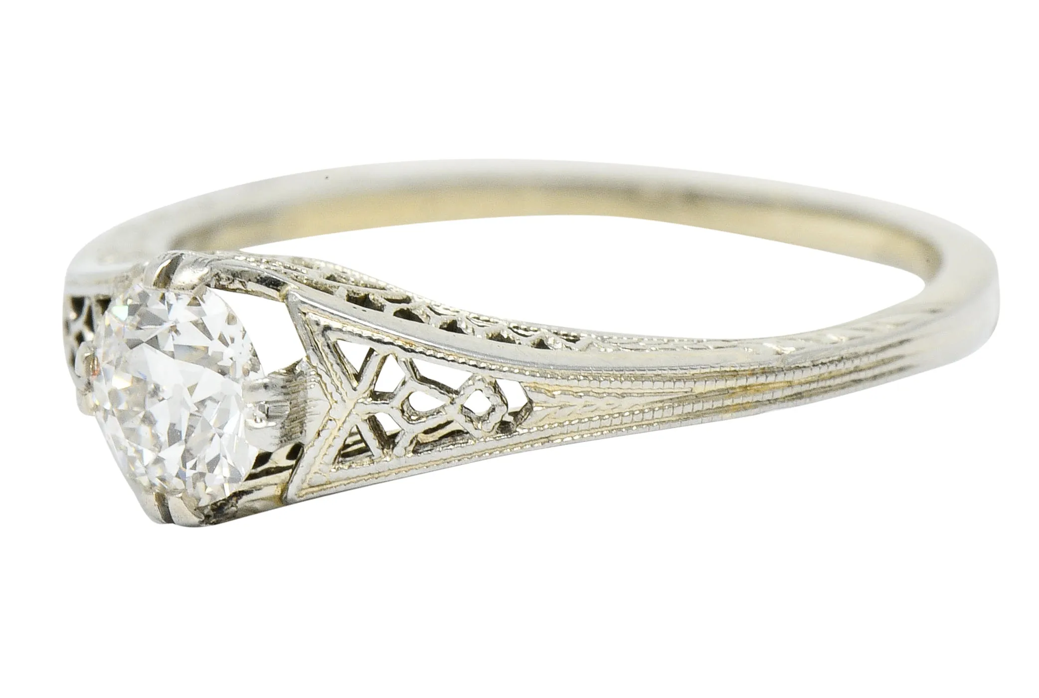 Jones & Woodland Co. 0.44 CTW Diamond 18 Karat White Gold Engagement Ring