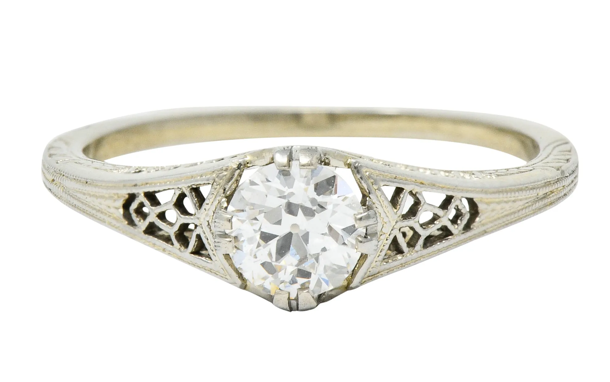 Jones & Woodland Co. 0.44 CTW Diamond 18 Karat White Gold Engagement Ring