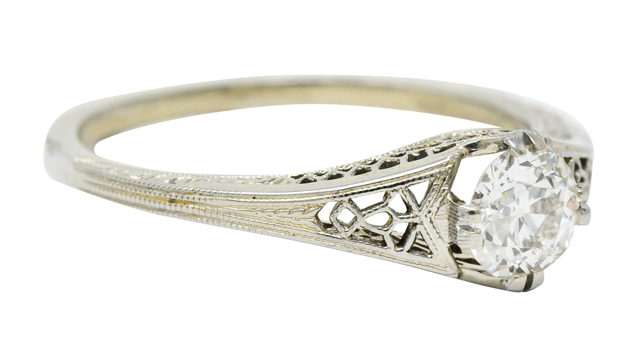 Jones & Woodland Co. 0.44 CTW Diamond 18 Karat White Gold Engagement Ring