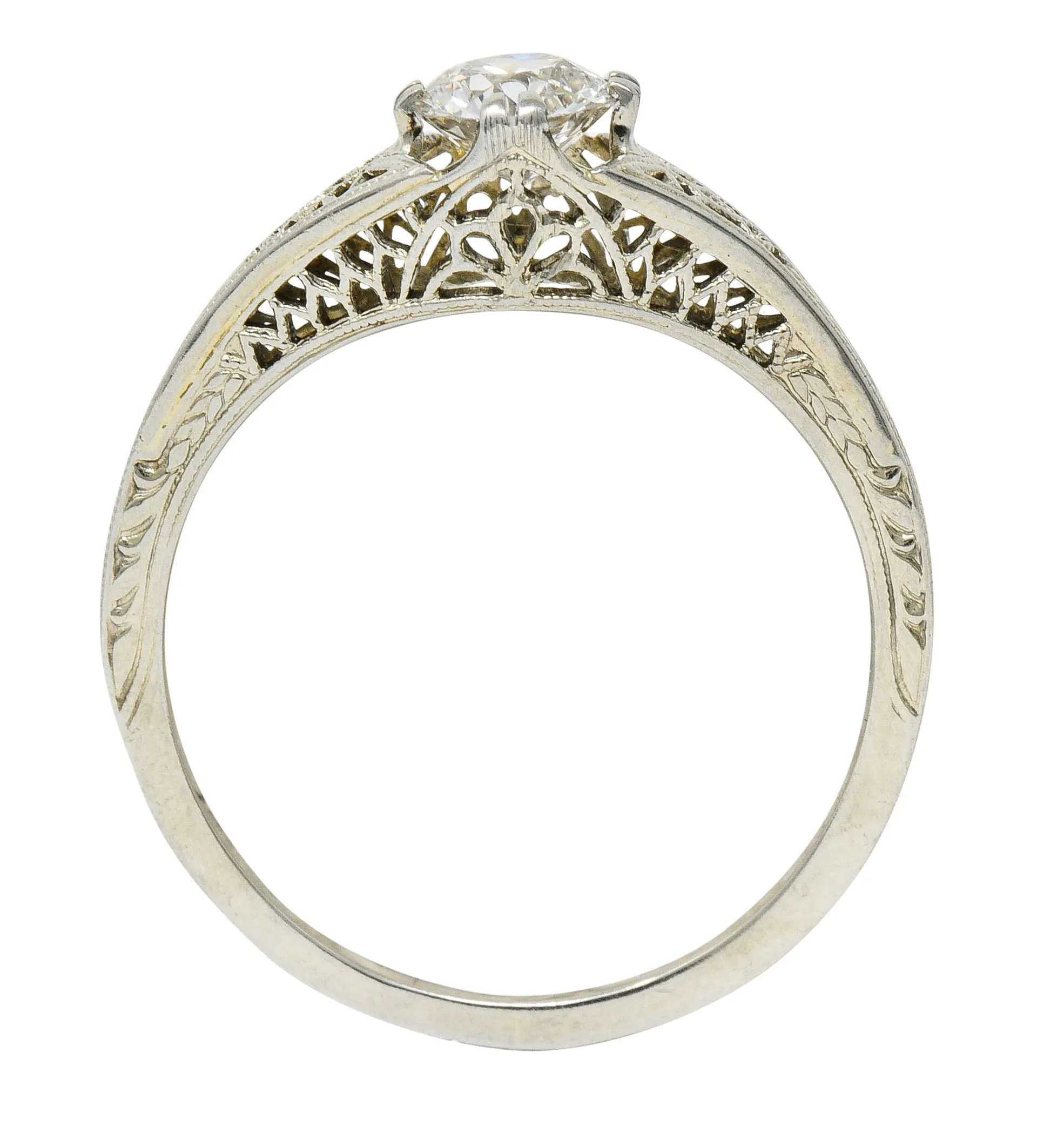 Jones & Woodland Co. 0.44 CTW Diamond 18 Karat White Gold Engagement Ring