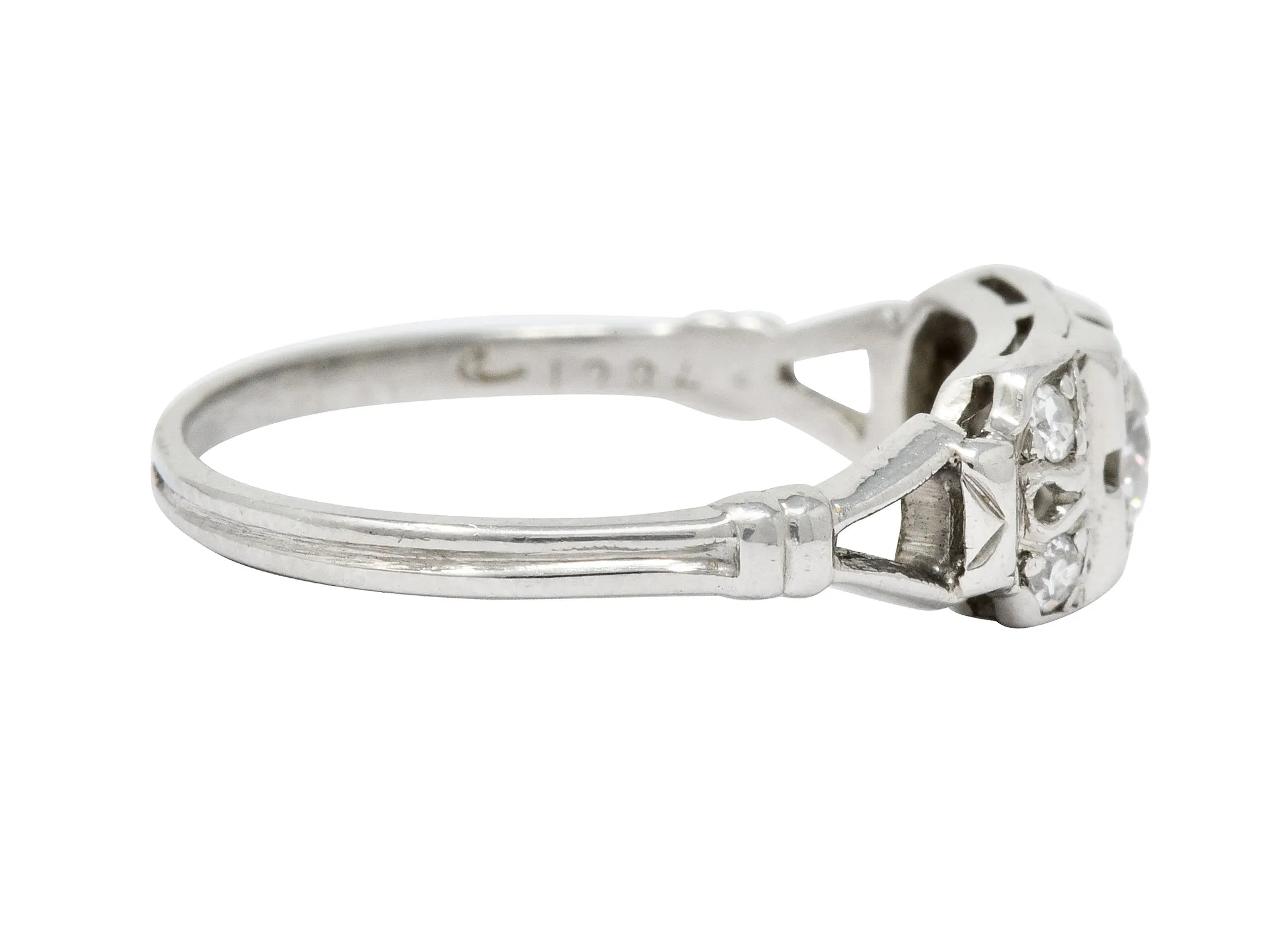 Katz & Ogush Art Deco Diamond Platinum Engagement Ring Circa 1930