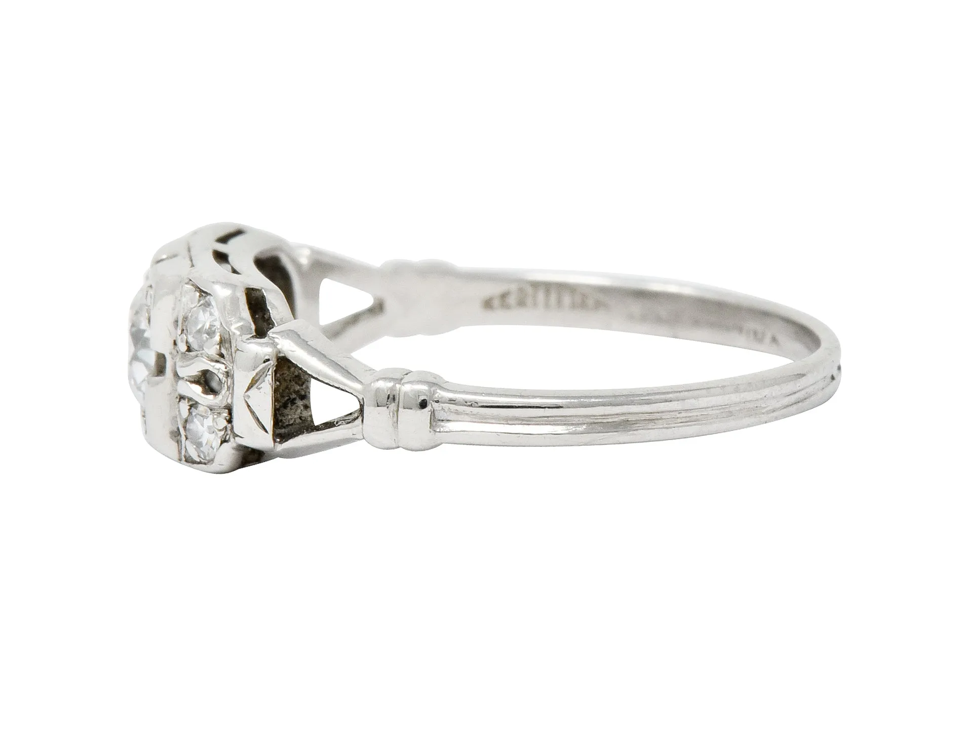 Katz & Ogush Art Deco Diamond Platinum Engagement Ring Circa 1930