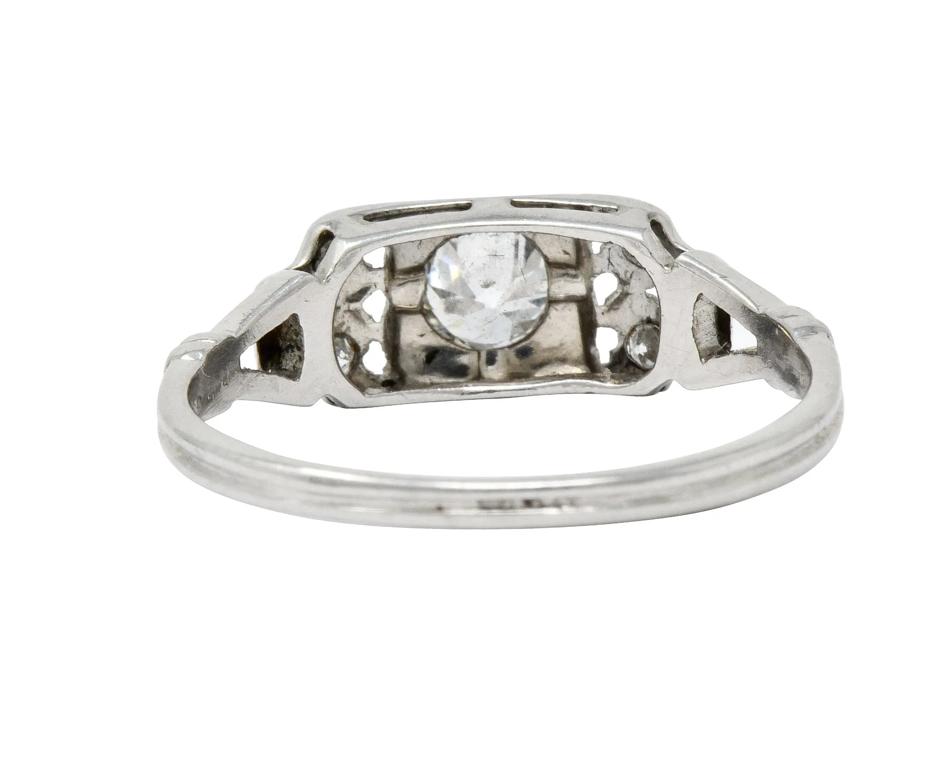 Katz & Ogush Art Deco Diamond Platinum Engagement Ring Circa 1930