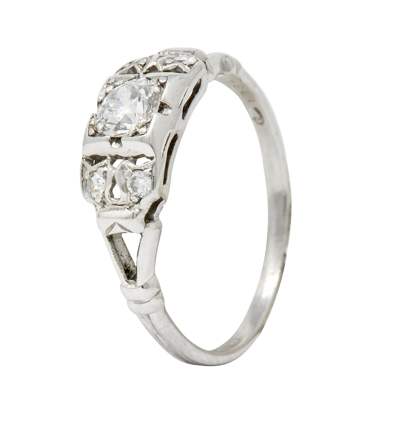 Katz & Ogush Art Deco Diamond Platinum Engagement Ring Circa 1930