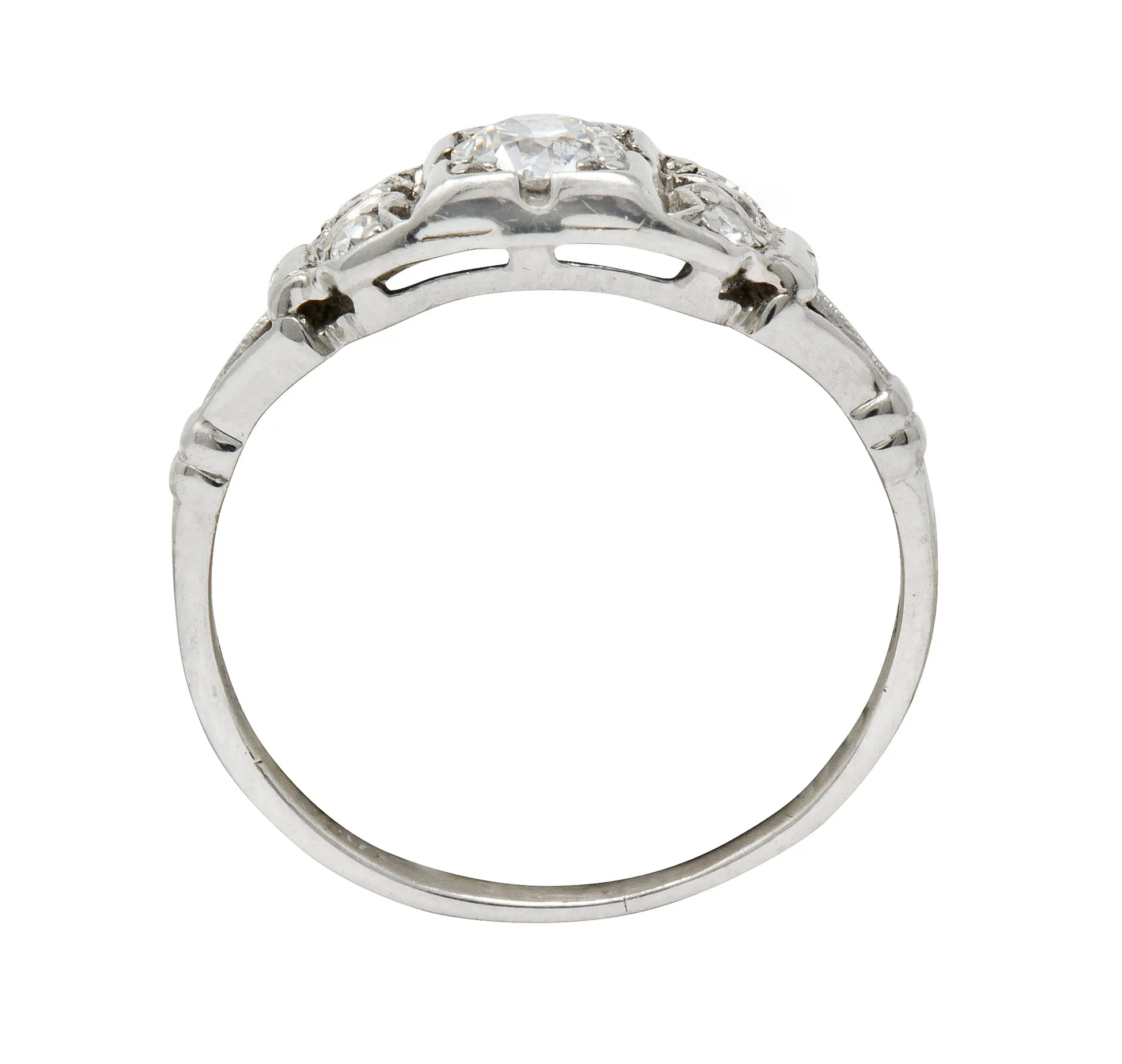 Katz & Ogush Art Deco Diamond Platinum Engagement Ring Circa 1930