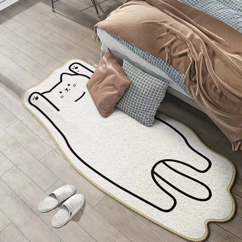 Kawaii Irregular Cartoon Animal Plush Cashmere Rug 🐾✨ - Cozy Floor Mat for Living Room, Bedroom, & Kids' Playroom! 🌈🛋️