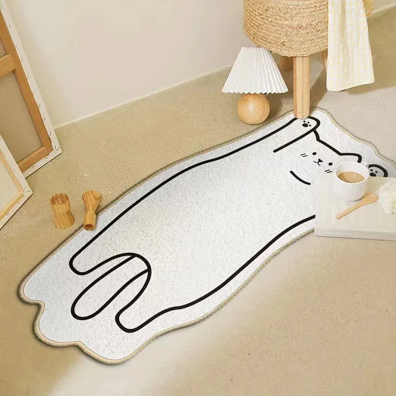 Kawaii Irregular Cartoon Animal Plush Cashmere Rug 🐾✨ - Cozy Floor Mat for Living Room, Bedroom, & Kids' Playroom! 🌈🛋️