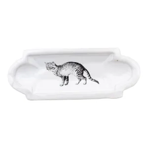 Kühn Keramik Long Asher Tray - Tabby Cat