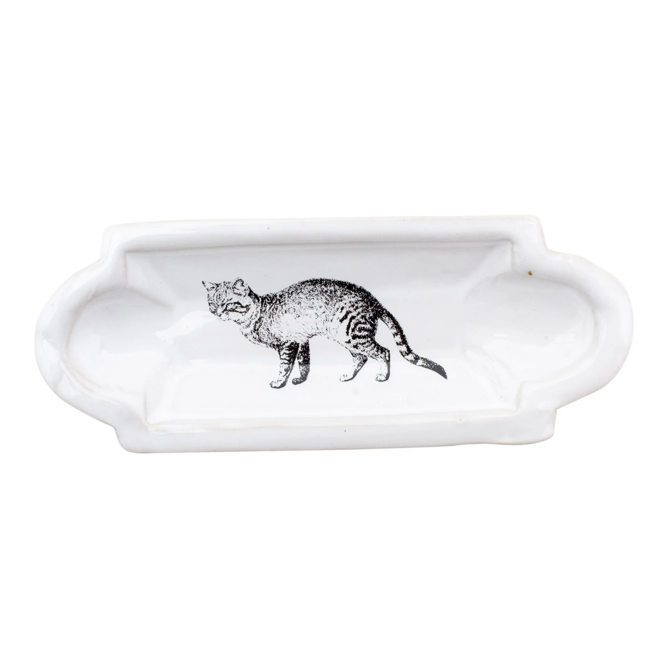 Kühn Keramik Long Asher Tray - Tabby Cat