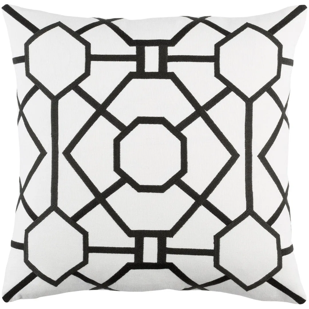 Kingdom Cotton Geometric 18" Throw Pillow Cover Livabliss Color: White/ Black