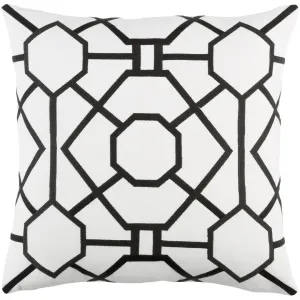 Kingdom Cotton Geometric 18" Throw Pillow Cover Livabliss Color: White/ Black