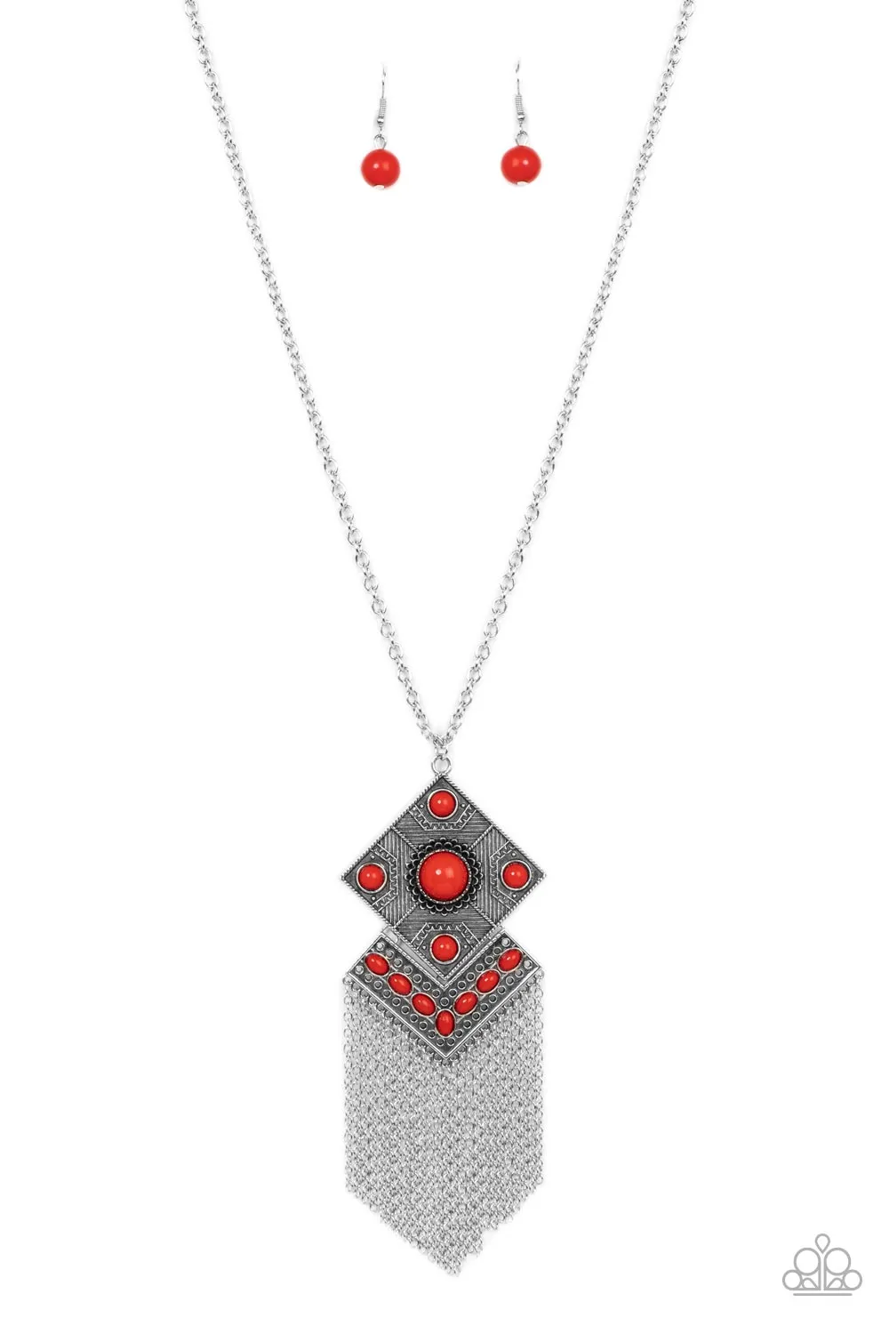Kite Flight - Red Necklace - Paparazzi Accessories
