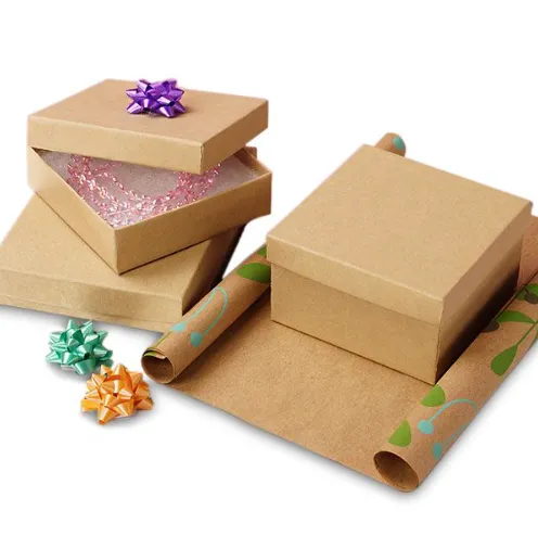 Kraft Cotton Filled Jewelry Boxes