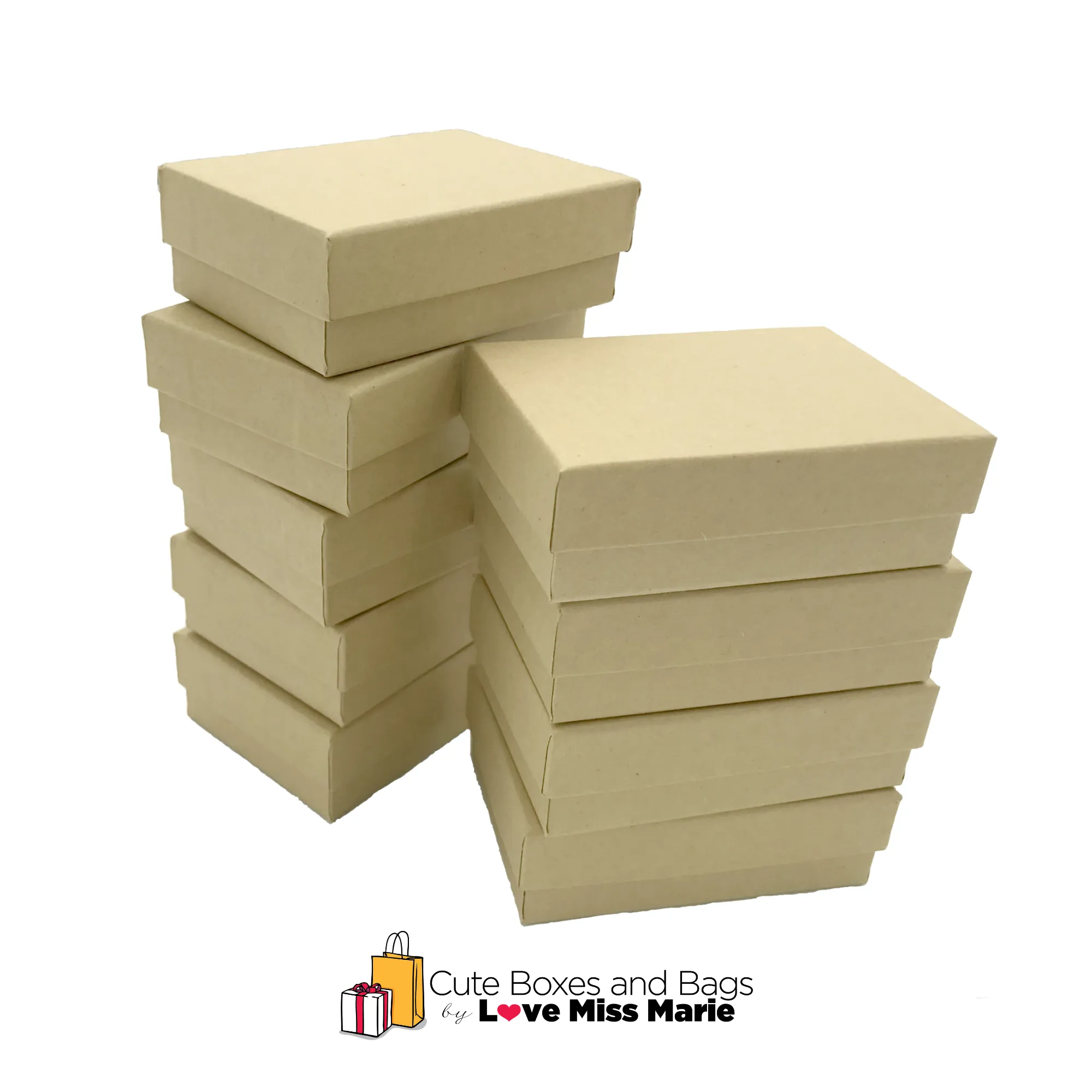 Kraft Cotton Filled Jewelry Boxes