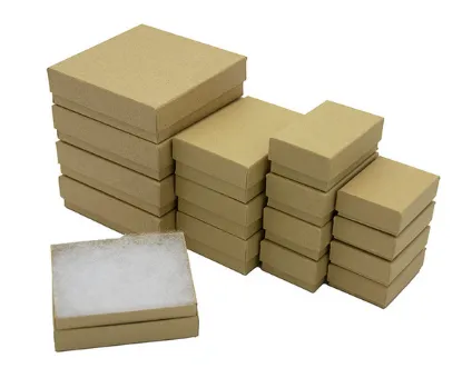 Kraft Cotton Filled Jewelry Boxes