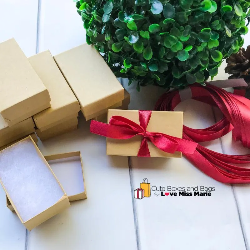 Kraft Cotton Filled Jewelry Boxes