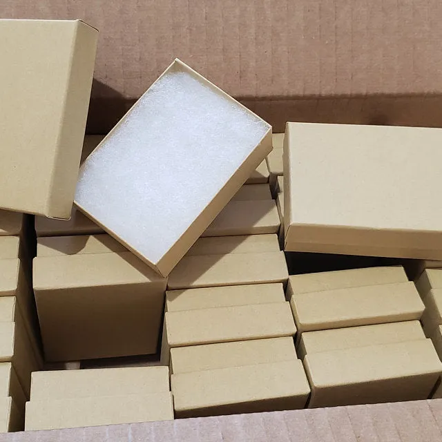 Kraft Cotton Filled Jewelry Boxes