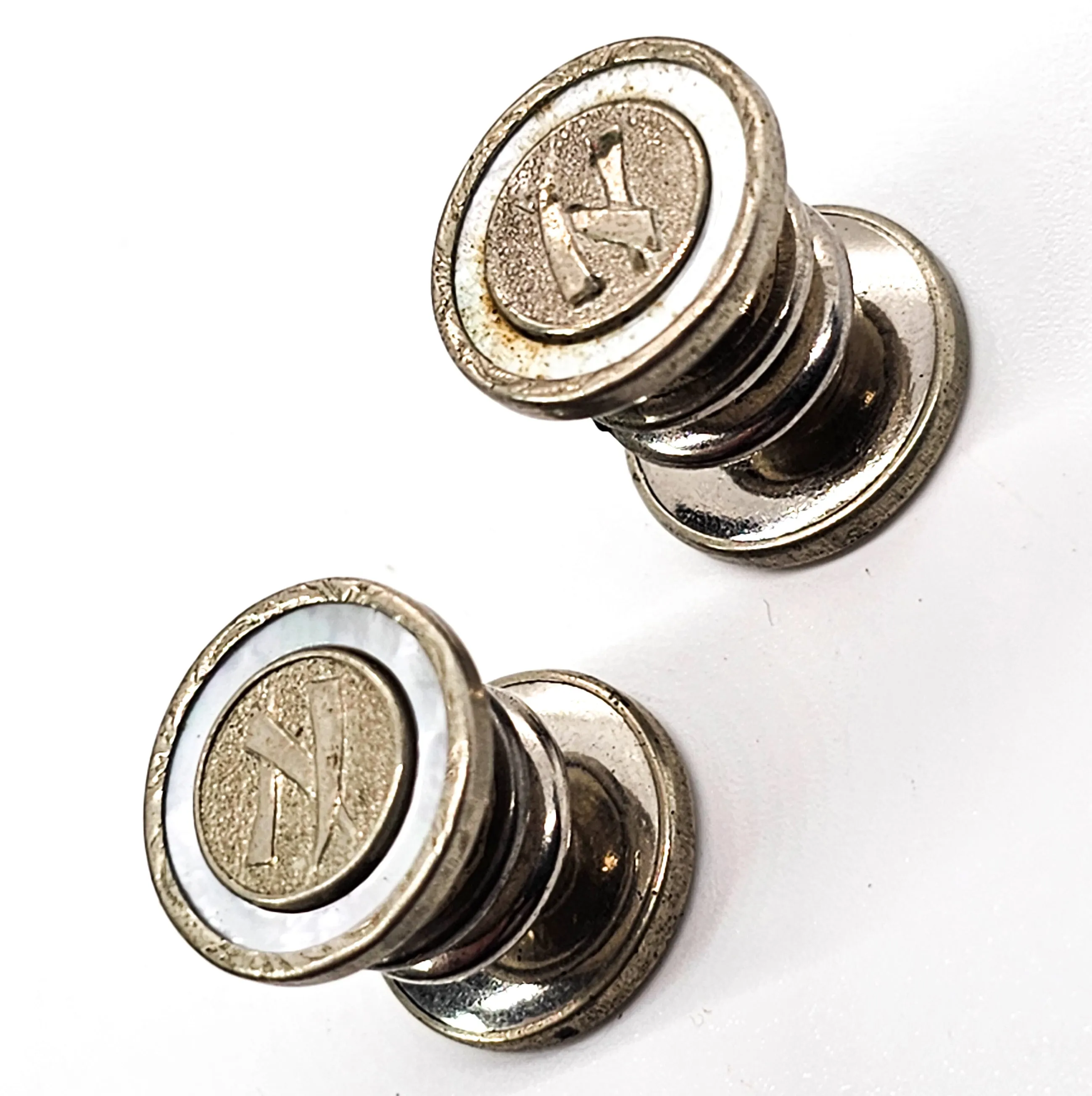 KUM-A-PART BAER & WILDE Art Deco Asian N Monogram Snap Cufflinks