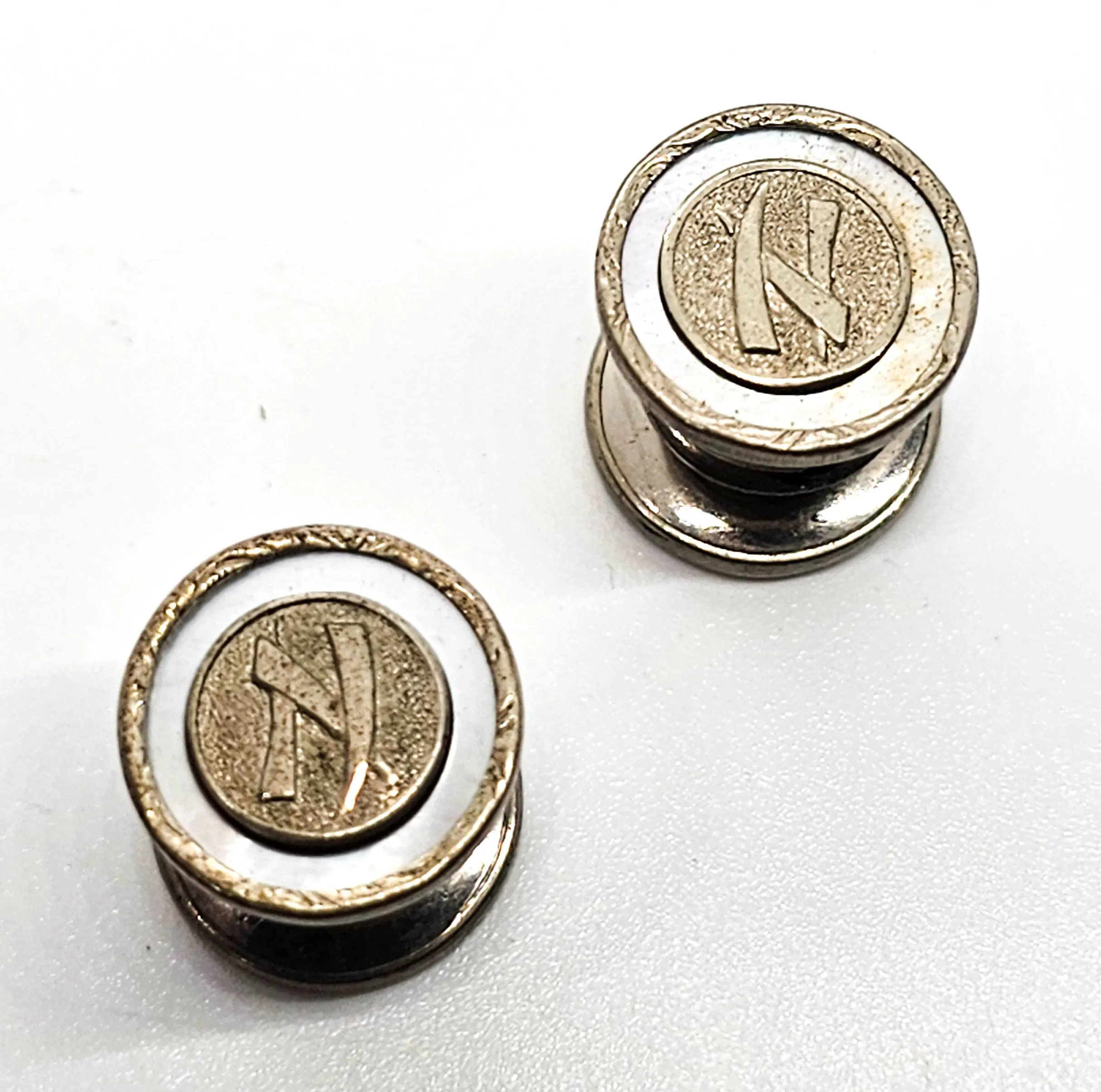 KUM-A-PART BAER & WILDE Art Deco Asian N Monogram Snap Cufflinks