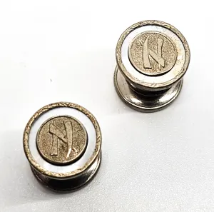 KUM-A-PART BAER & WILDE Art Deco Asian N Monogram Snap Cufflinks