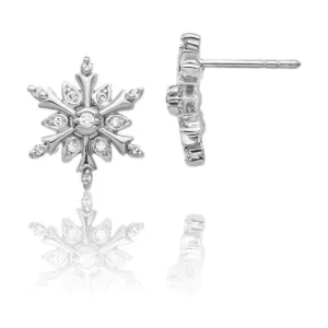 Lab Grown Diamond Accented Snowflake Stud Earrings