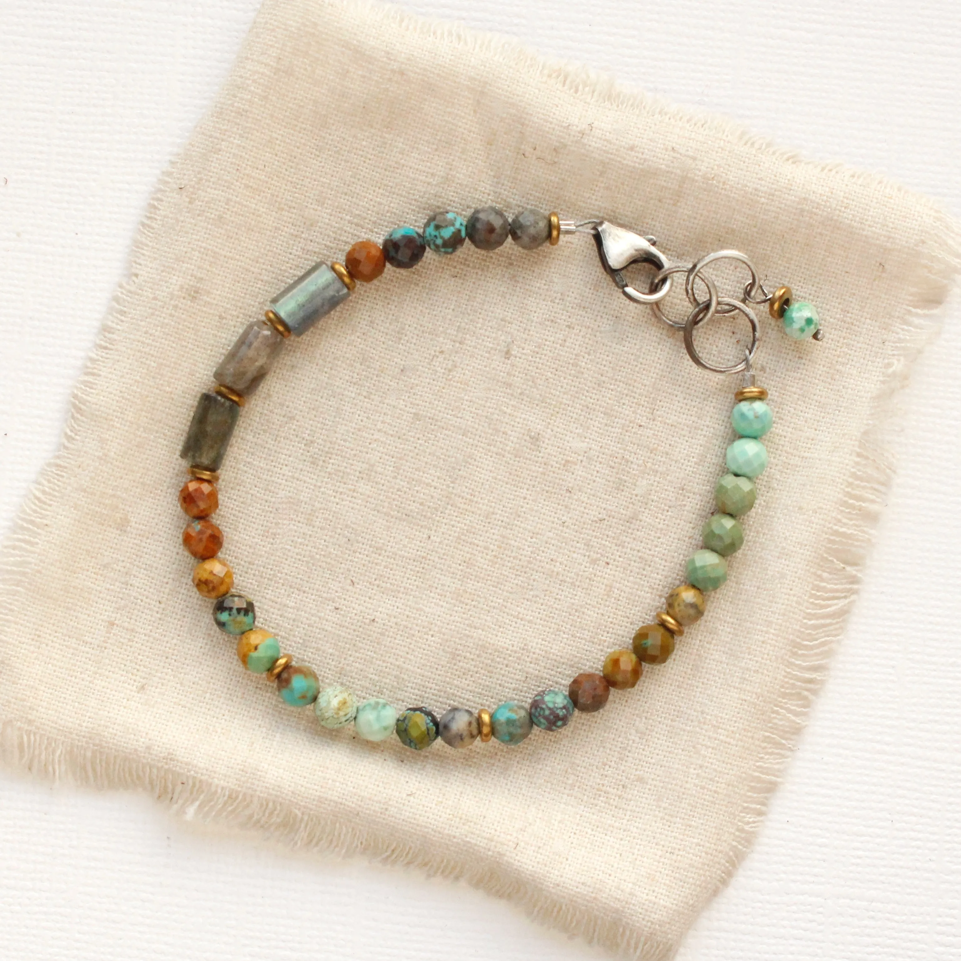 Labradorite & Turquoise Ombre Bracelet