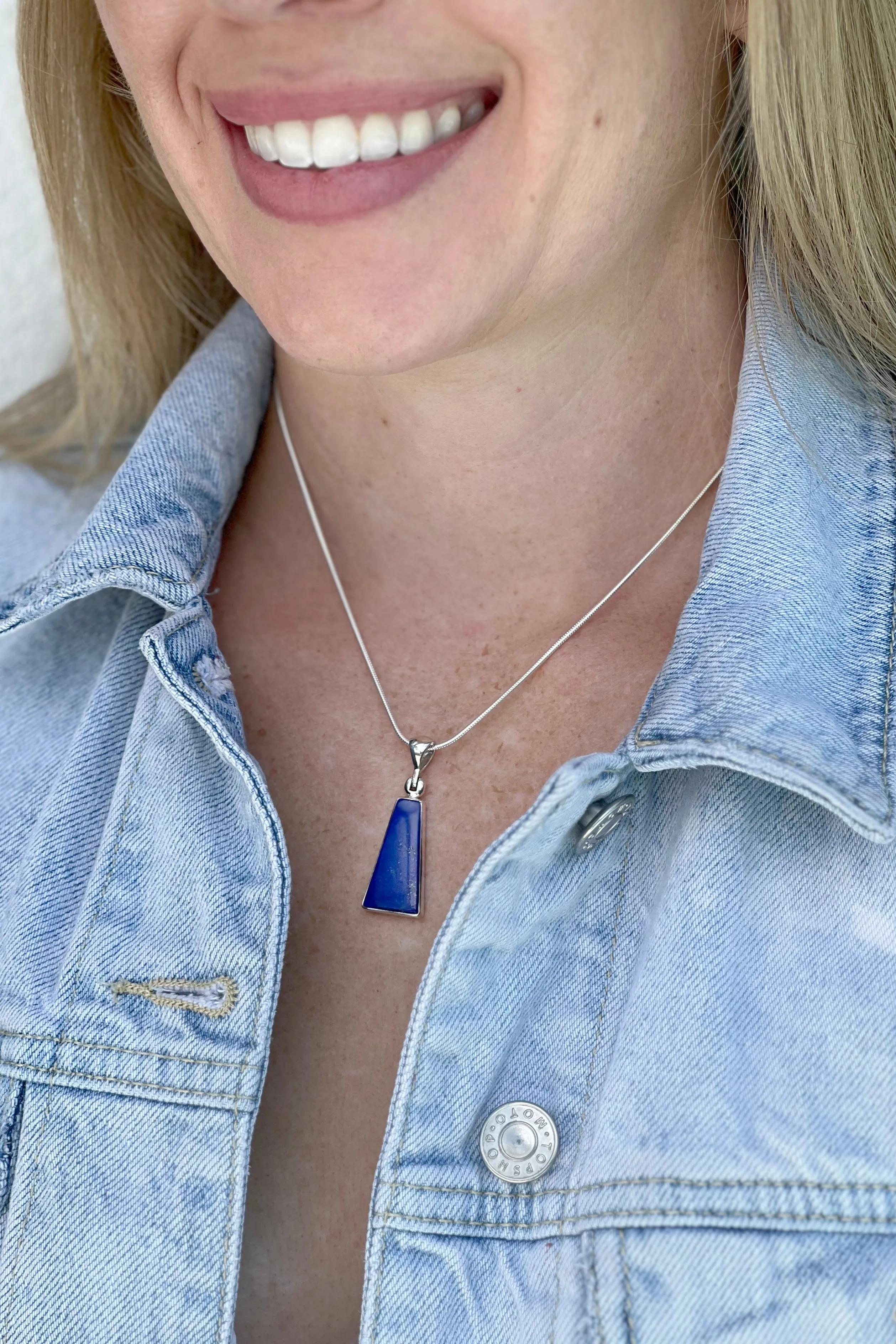 Lapis Lazuli Small Modern Pendant