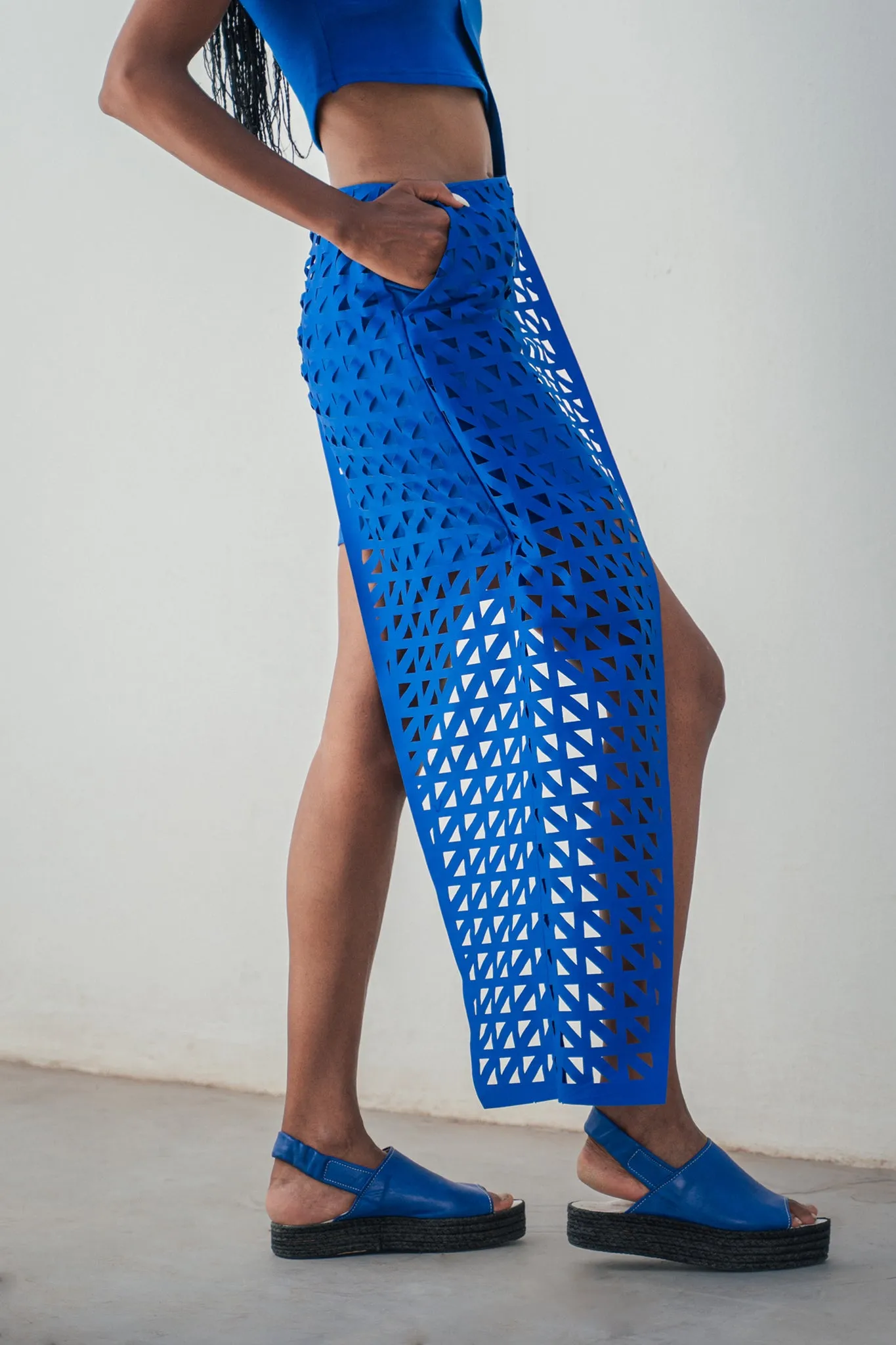 Laser cut deconstructed shorts