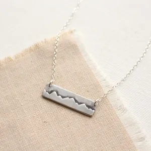 Layered Silver Mountain Bar Necklace