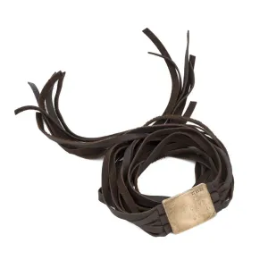 Leanna Bronze & Diamond Leather Wrap Bracelet