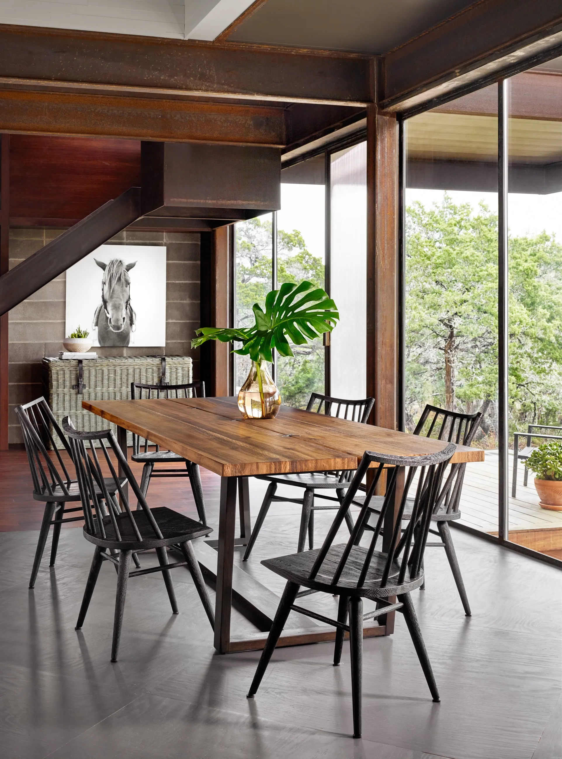 Lewis Windsor Chair, Black Oak