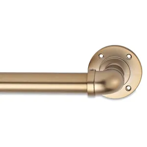 Like New/Unboxed- Cambria Industrial 42-Inch Single Curtain Rod Set (Warm Gold)