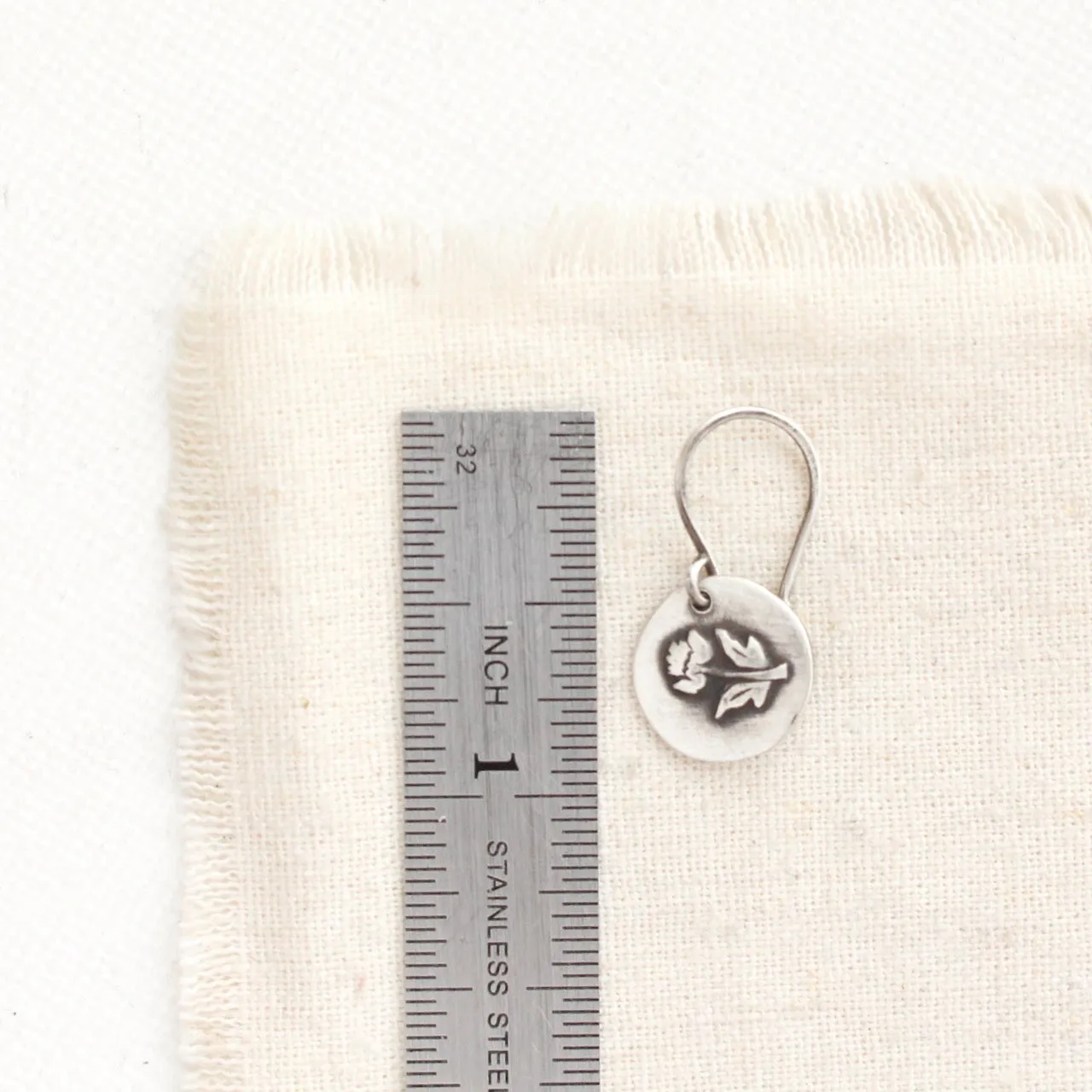 Little Rustic Rose Oxidized Silver Earrings