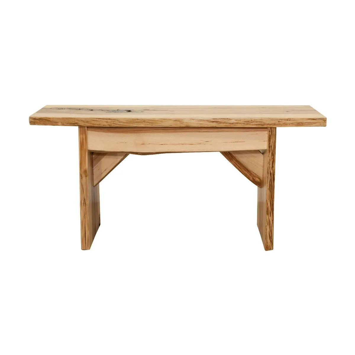 Live Edge Hickory Bench, Natural Stain