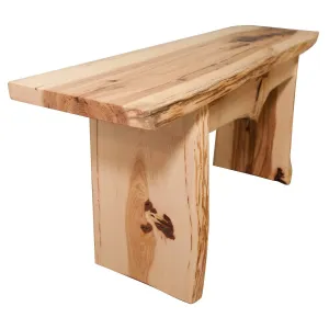 Live Edge Hickory Bench, Natural Stain