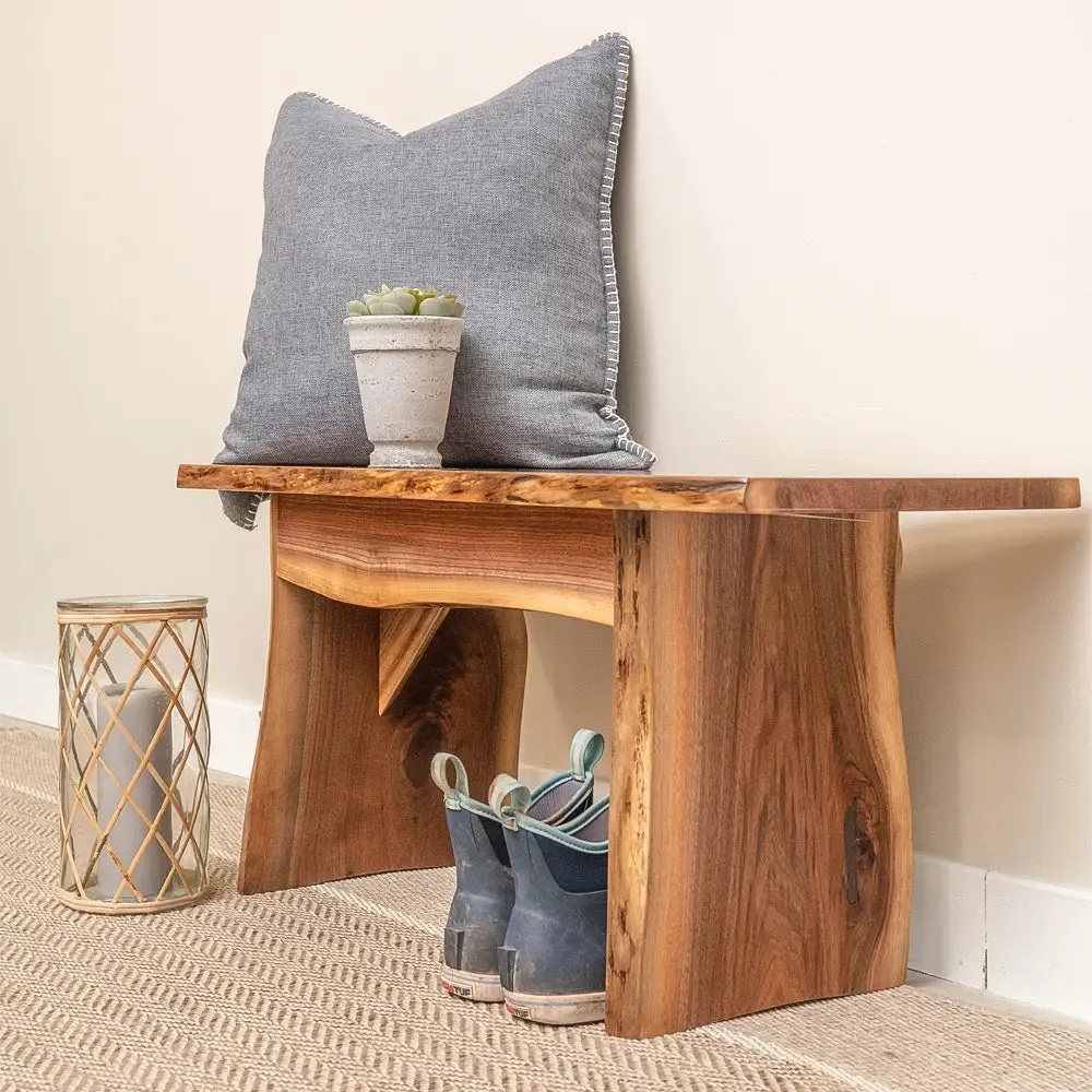 Live Edge Walnut Bench