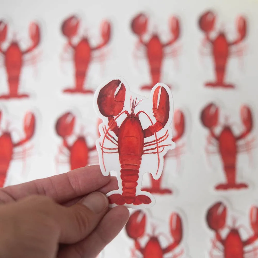 Lobster Watercolor Vinyl Sticker