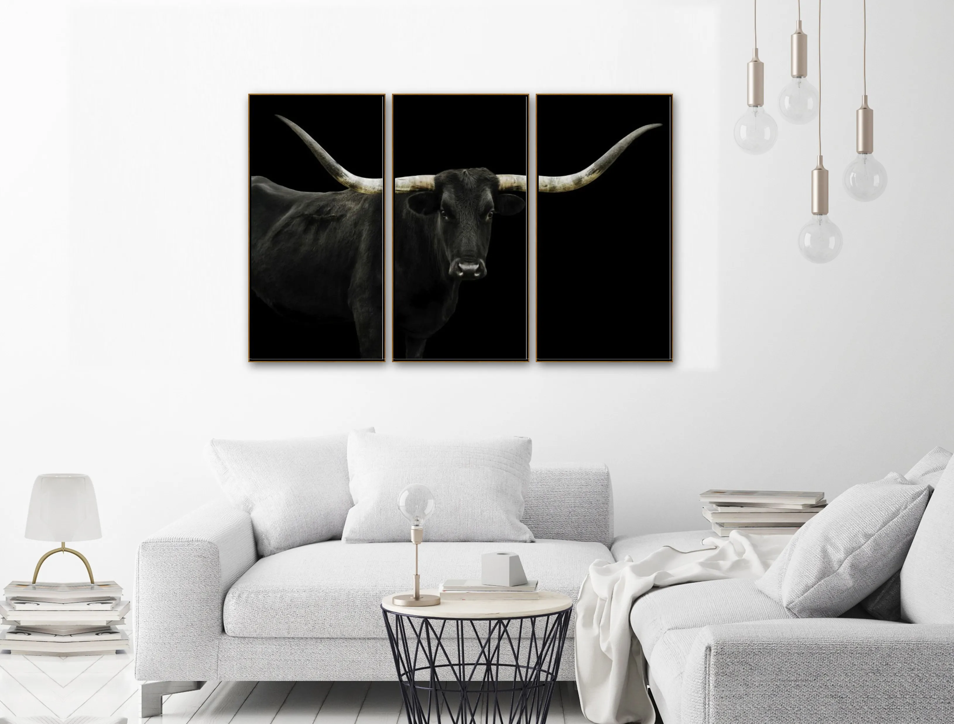 Longhorn 4 Triptych by Adam Mowery