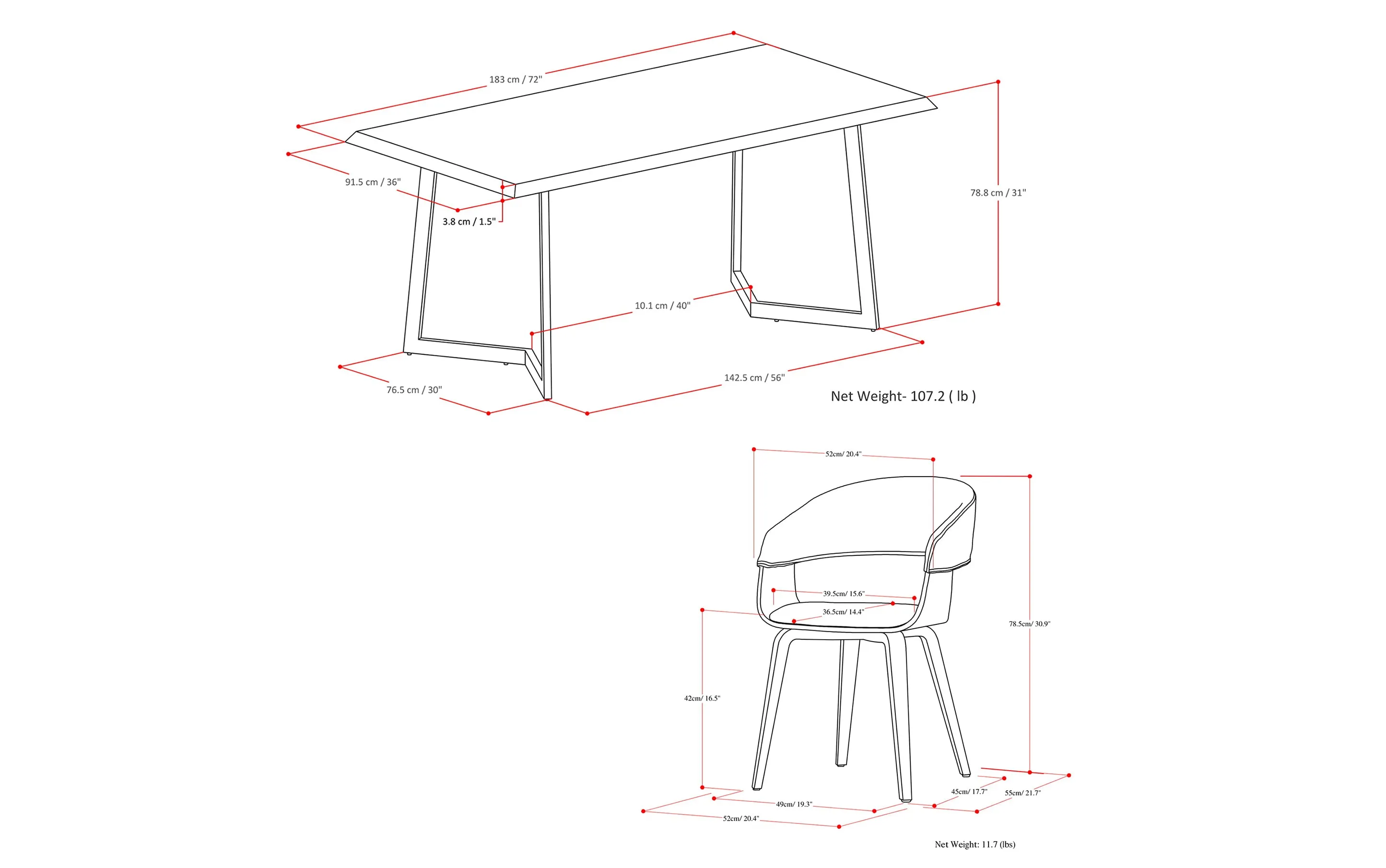 Lowell / Watkins 7 Pc Dining Set