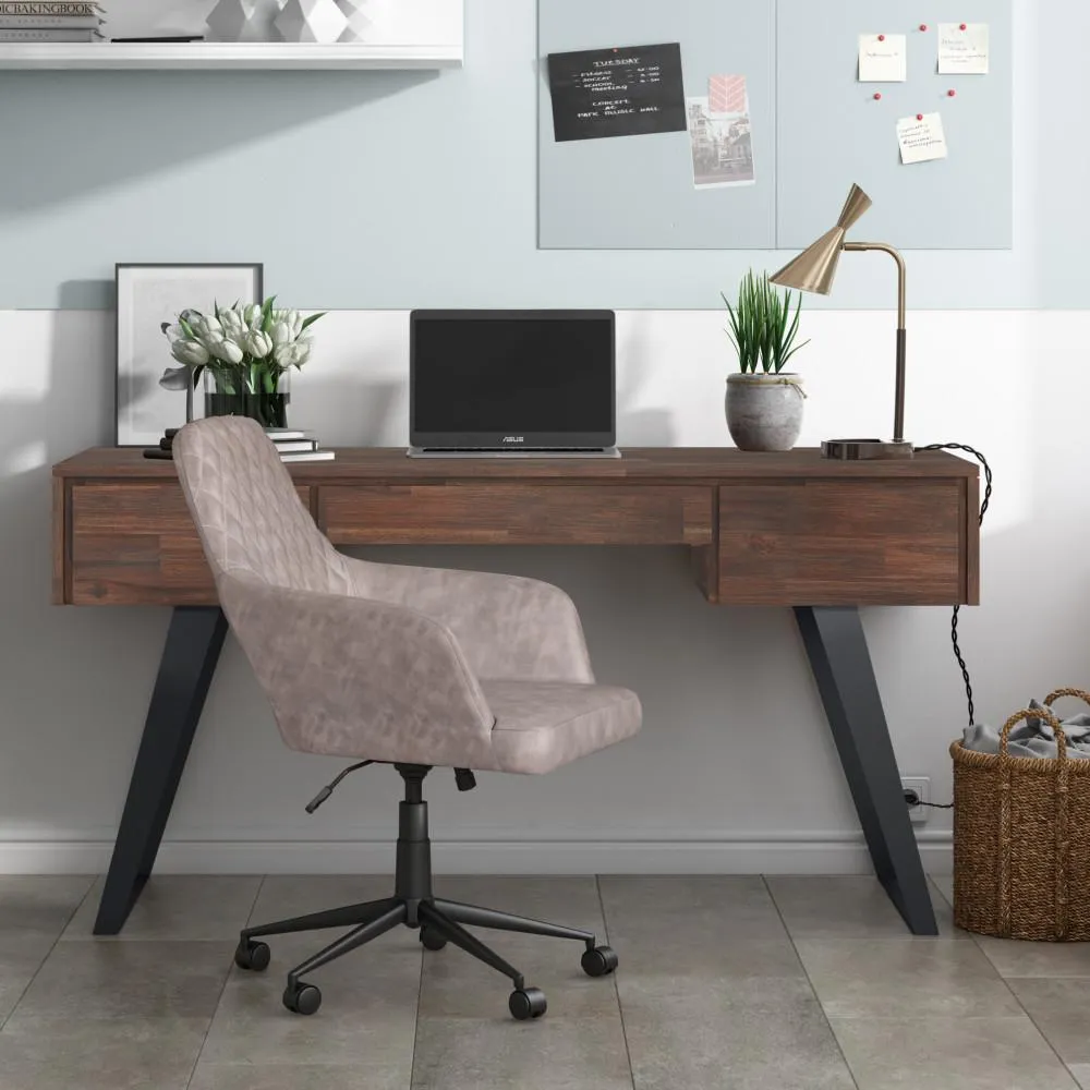 Lowry Desk with Deep Drawers in Acacia