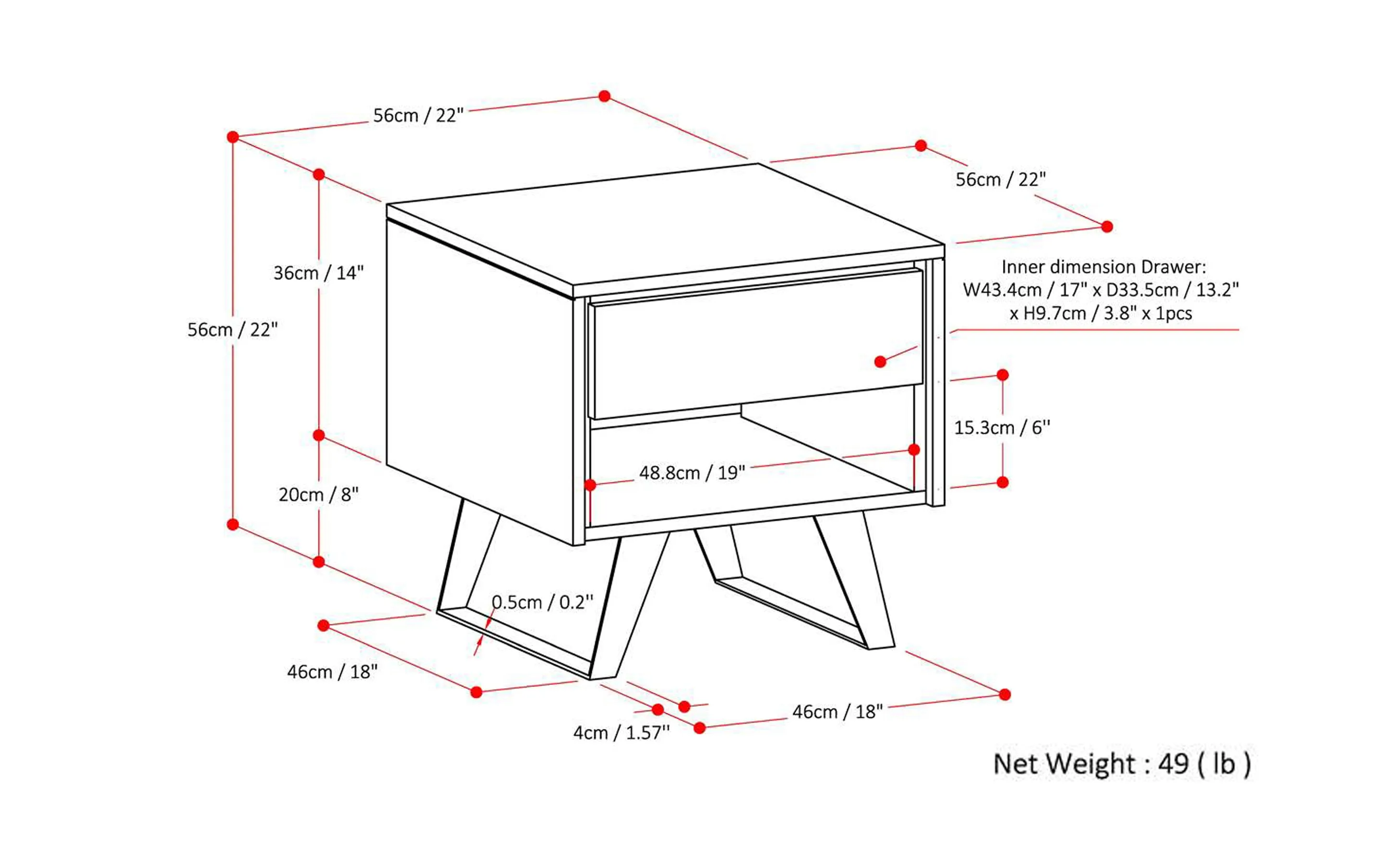 Lowry End Table in Mango