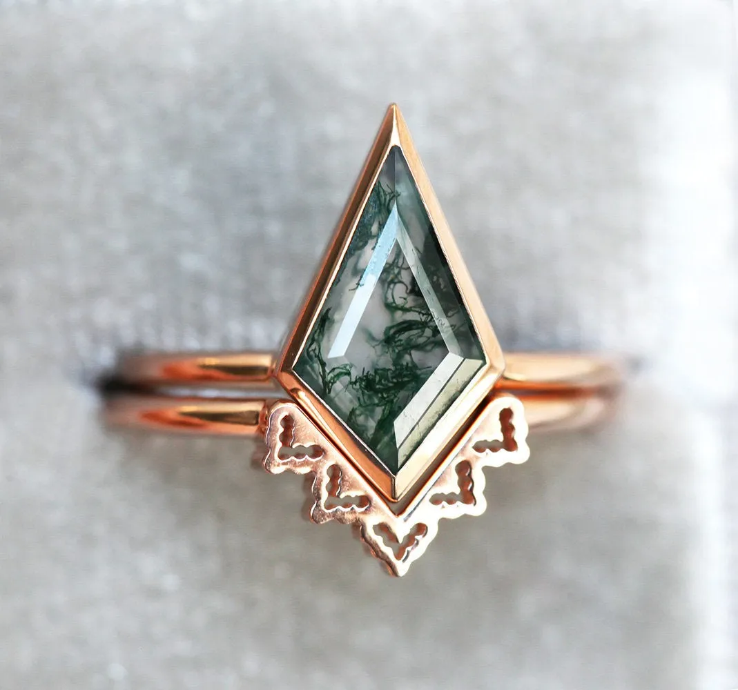 Lydia Kite Moss Agate Ring Set