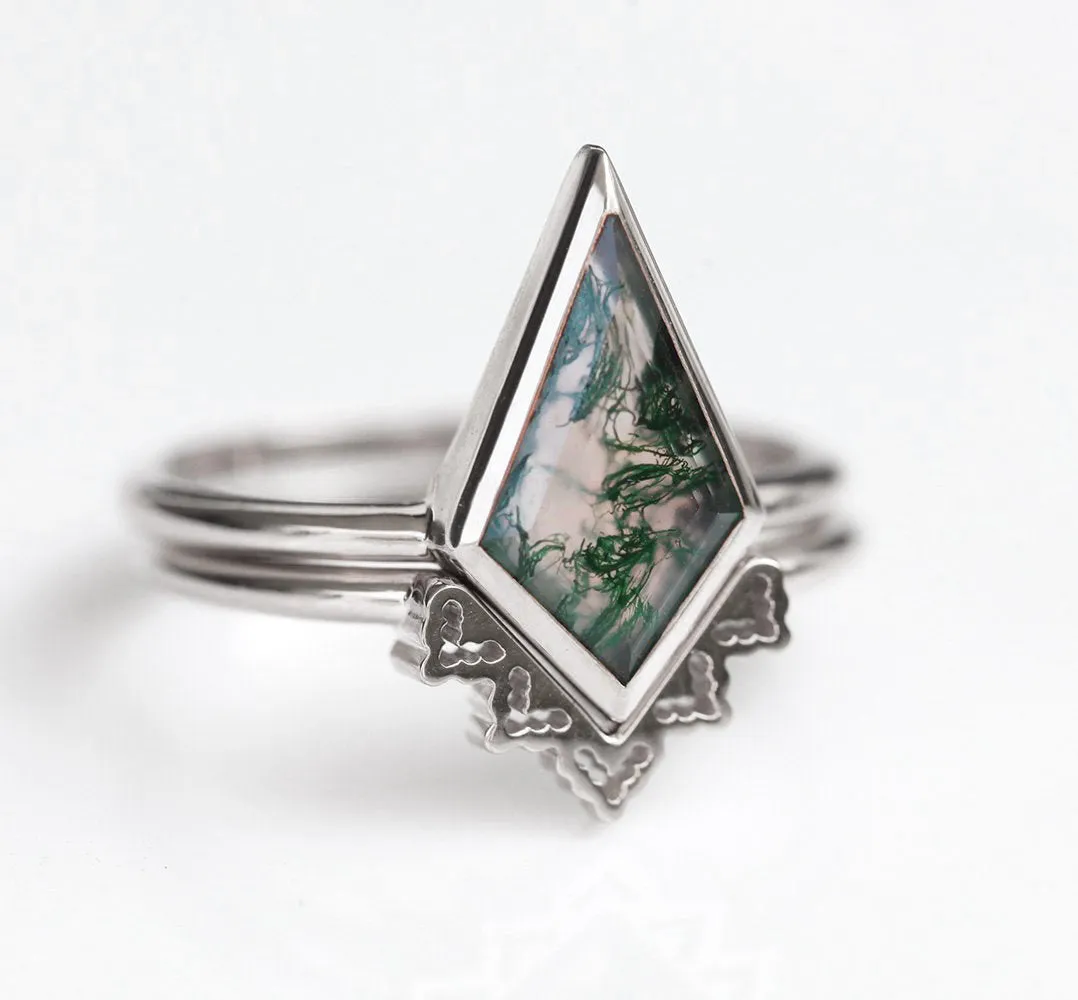 Lydia Kite Moss Agate Ring Set