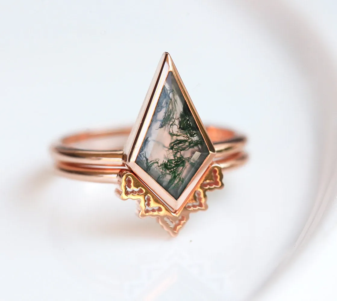 Lydia Kite Moss Agate Ring Set